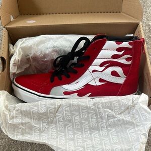 Vans Kids Red Flame High-Top Sneakers